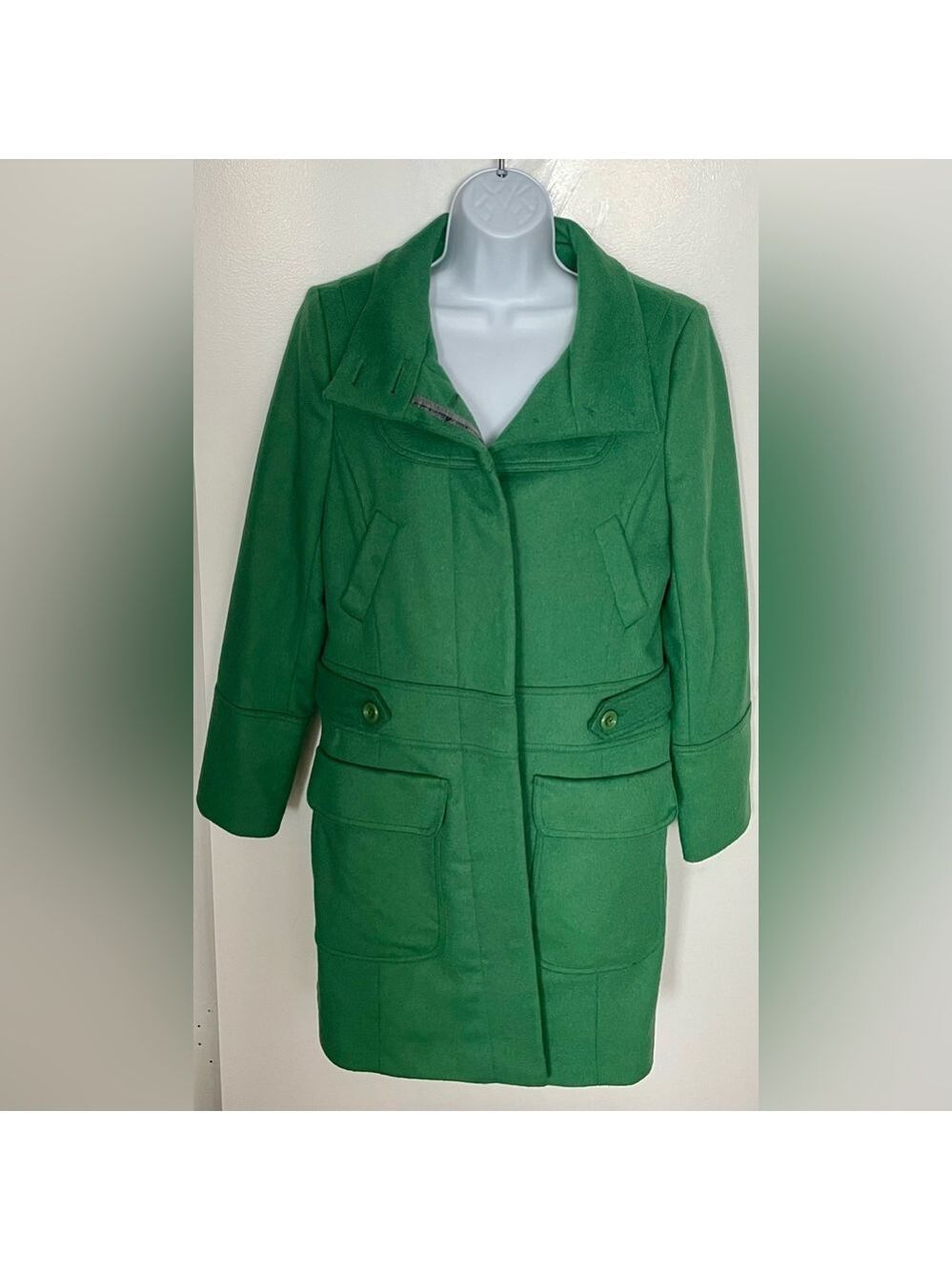 David Barry Women’s Green Wool Mix Coat - Size 8 - NWT